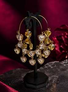 Pendientes de lujo Royal Peacock, conjunto kundan de Jhumky, joyería tradicional nupcial para boda. - Product Image 4