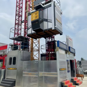 Konstruksi Tiongkok <span class=keywords><strong>Hoist</strong></span> Harga penumpang dan Material pengangkat dengan sertifikat CE dan EAC - Product Image 1