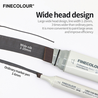 Finecolour EF105 72 couleurs/ensemble marqueurs larges ligne d'alcool croquis marqueurs stylo dessin spécial marqueur rechargeable ensemble