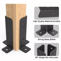 Supports de base de poteau en bois réglables robustes Base de poteau en métal 2x2 4x4 pour boîte aux lettres de garde-corps de pergola de clôture
