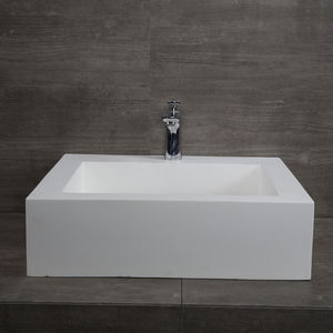 Lavabo mural en céramique blanc de haute qualité au design moderne, surface solide, pour la maison et l'hôtel - Product Image 2