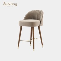 Tabouret de bar simple et moderne pour la maison, mobilier décontracté pour café, chaise haute personnalisée faite à la main, tabouret de bar moderne en velours