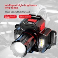 Linterna Frontal de Inducción XHP50, Recargable por USB, LED, para Camping, Ajustable, con Sensor de Movimiento, Clasificación IP65, de Aluminio