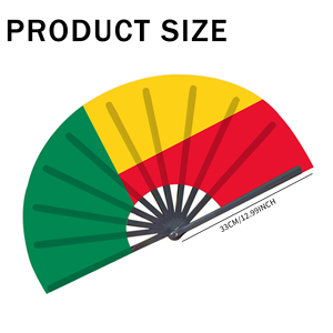 Abanicos Plegables de Bambú con la Bandera de Benín al por Mayor, Abanico de Mano para Carnaval, Boda, Festival, Fiesta, Agencia de Viajes - Product Image 2