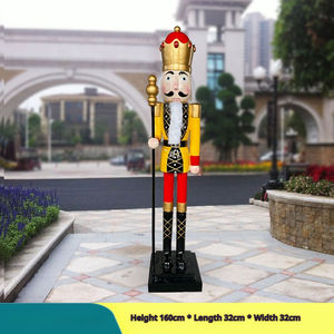 Подгонянная Высококачественная статуя щелкунчика-солдата из смолы, большая скульптура щелкунчика из стекловолокна в натуральную величину, рождественские Щелкунчики - Product Image 5