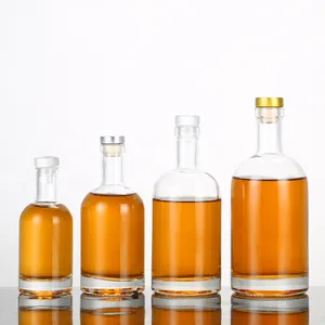 200ml 375ml 500ml 750ml high grade empty clear glass wine bottle glass vodka bottle with lid