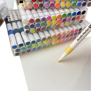 Nouveau produit d'usine : Ensemble de 24, 36 ou 48 marqueurs de peinture acrylique aux couleurs vives avec emballage en boîte PP et logo personnalisé - Product Image 5