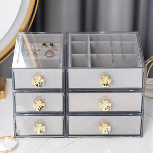 Transparent Jewelry <b>Storage</b> Box <b>Drawer</b> Style With Compartments For Rings Earrings Watches Organizers - Product Image 2