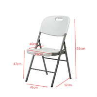 Chaises de pique-nique pliantes de luxe en plastique pour l'intérieur et l'extérieur avec poignée