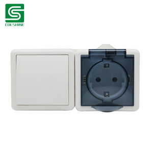 Interruptor y enchufe de pared impermeables de 1 banda y 1 vía para luz de jardín al aire libre - Product Image 3