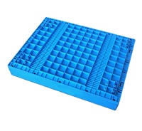 Caisse en plastique opaque bleue Uni-Silent, pliable, bac de manutention, solide, LX765852C, caisse empilable à haute capacité de charge