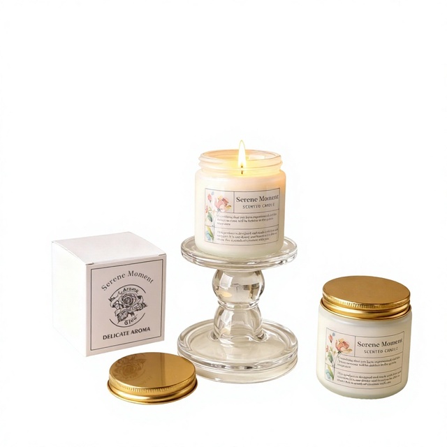 Premium Souvenir Light-Aroma Bedroom Scented Candle Long-Lasting Floral Tea Fragrance Home Indoor Use High-End Soybean Blended