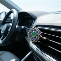 Diffuseur de voiture suspendu exclusif C&H, protection solaire, anti-mauvais œil, en métal et cristal, clip de ventilation, désodorisant parfumé pour voiture