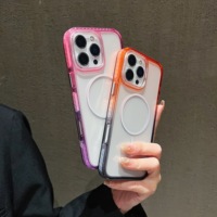 Coque de téléphone magnétique à bordure dégradée pour iPhone 18 17 16 15 14 13 12 Pro Max, antichoc, transparente et protectrice