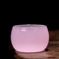 Tasse à thé en verre de jade vert, tasse de dégustation Kung Fu, glaçure colorée, faite à la main en Chine, mini tasse à thé de 50 ml, cadeau