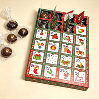 Venta al por mayor de fábrica: Caja vacía de calendario de Adviento de Navidad de 24 días con bandeja de plástico y ventanas perforadas para regalos de chocolate y dulces
