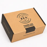 Boîte d'expédition personnalisée en carton ondulé rigide avec impression de logo noir en relief sur papier artistique