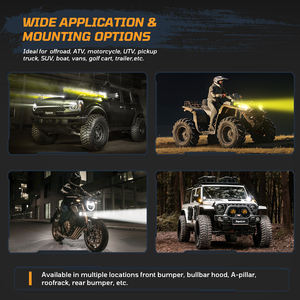 Luz antiniebla/de conducción Led blanca/amarilla de 3 pulgadas, focos LED cuadrados impermeables todoterreno 4x4 con cubierta, accesorios universales para vehículos - Product Image 6