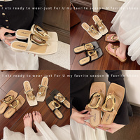 Nouvelles Tongs d'Été à Bout Carré Ouvert Anti-Dérapantes Style Vent Parfumé pour Femmes, Idéales pour la Plage