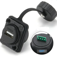 Conector Circular USB Tipo-A de GIET Lshitech para Montaje en Panel PCB, Resistente al Agua, con Enchufe de Extensión USB para Conectividad USB