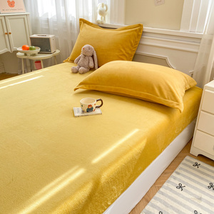 Factory <strong>Queen</strong> <strong>Size</strong> Knitted Fabric Cover EURO Top Mattress <strong>Flannel</strong> <strong>Bed</strong> Cover Set Warm Fitted <strong>Bed</strong> <strong>Sheets</strong> Microfiber - Product Image 2