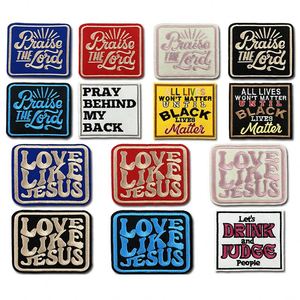 Square Iron-On Personalized Embroidered love Like Jesus Patches for Clothes <b>Hat</b> <b>Bag</b> Decoration - Product Image 1