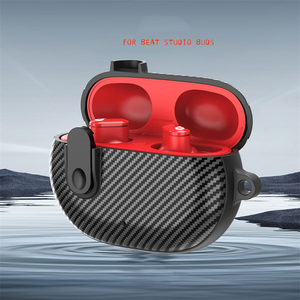 Pour beats <span class=keywords><strong>studio</strong></span> buds + / For beats <span class=keywords><strong>studio</strong></span> buds Étui de protection pour écouteurs en fibre de carbone TPU PC Heavy duty Armor Cover + HOOK - Product Image 4