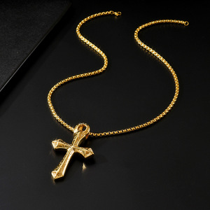 Collar con Colgante de Cruz Religiosa de Acero Inoxidable Personalizado, Antideslustre, Impermeable, para Hombre - Product Image 4