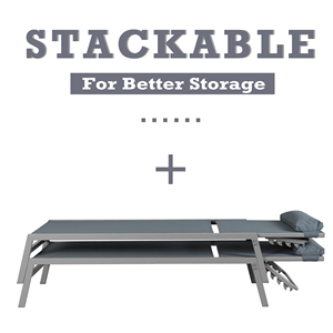 <span class=keywords><strong>Tumbonas</strong></span> Modernas y Duraderas de Aluminio con Recubrimiento en Polvo para Exteriores, 2 Piezas, Color Gris, para Hotel, Piscina, Sala de Estar - Product Image 2