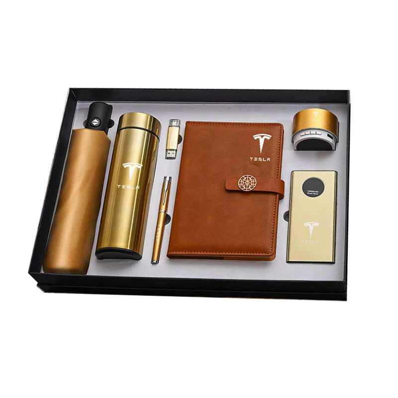 Корпоративный Пользовательский логотип металлическая ручка power bank аудио температура дисплей бутылка рекламный бизнес подарочный набор для офиса