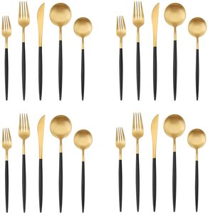 Juego de Cubiertos de Acero Inoxidable Dorado Mate Portugués de Lujo, Alta Calidad y Elegancia, Cuchillo, Cuchara y Tenedor para Fiestas, Venta al Por Mayor - Product Image 2