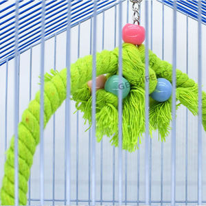 Giocattoli per gabbia pappagallo giocattoli per altalena per uccelli campane pesce persico con perline di legno campane giocattoli appesi - Product Image 5