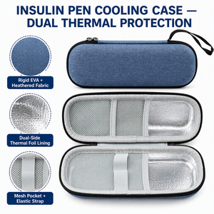 Estuche Refrigerante de EVA, Resistente al Agua, a Prueba de Golpes, Bolsa de Viaje Aislada con Cierre de Cremallera para Almacenamiento de Insulina y Suministros para Diabéticos - Product Image 2