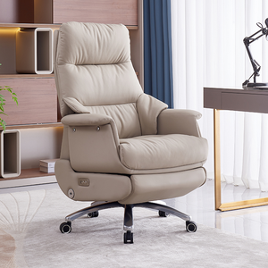 Intelligent Ergonomic <b>Chair</b> With USB Charging Lumbar <b>Support</b> Genuine Leather Executive Home Office P189-M Modern Design an - Product Image 1