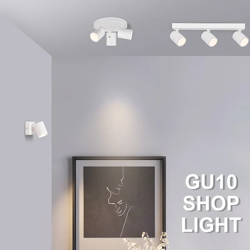 SHINING Spot Housing Surface plafoniera girevole GU10 soggiorno negozio di abbigliamento faretto GU10 in alluminio per galleria del negozio