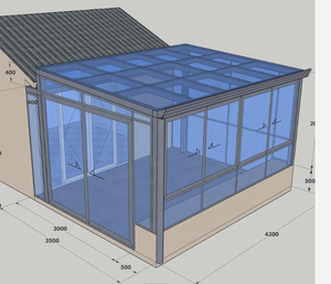 Terraza Exterior Personalizada con Techo Transparente para las 4 Estaciones, Solárium <span class=keywords><strong>de</strong></span> Vidrio, Balcón con Paneles <span class=keywords><strong>de</strong></span> Vidrio, Pérgola - Product Image 6