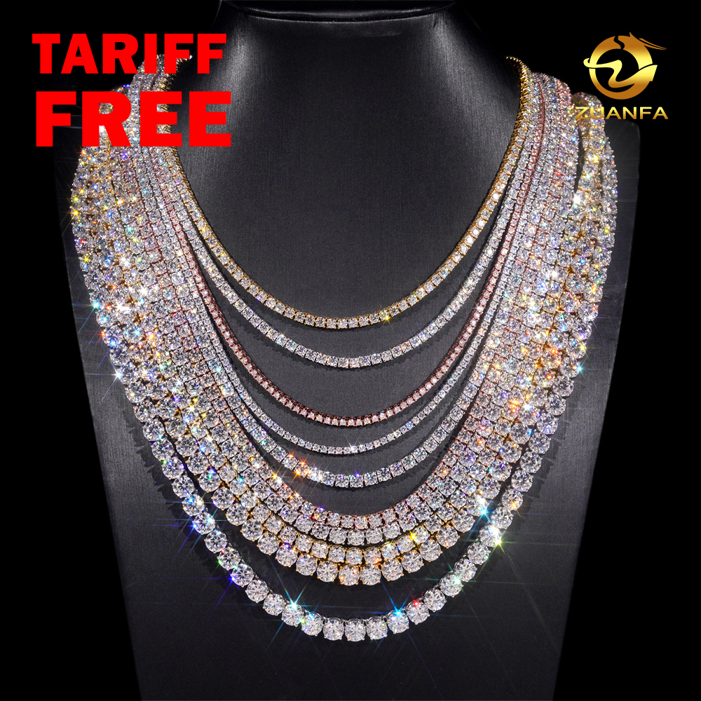 Luxury Men Women Hip Hop Iced Out Fine Jewelry 2MM 3MM