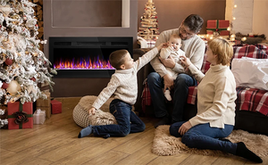 <span class=keywords><strong>Chimenea</strong></span> eléctrica moderna montada en la pared de 43 pulgadas, 12 LED, cambio de colores de llama, Control remoto, enchufe AU/US, 1500W para calentador de sala de estar - Product Image 3