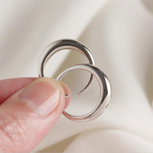 Cincin Bulat Besar Berkilau Perak Sterling 925 untuk Wanita Perhiasan Kreatif yang Dapat Disesuaikan - Product Image 5