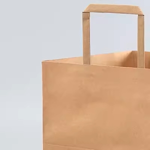 Bán buôn tái chế Nâu giấy kraft trắng mua sắm túi để đóng gói giấy kraft với dây thừng tròn phẳng - Product Image 1