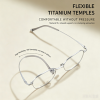 6271 Bingkai Kacamata Titanium Retro Artistik Intelektual Elegan