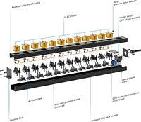 Multiprise murale robuste en métal avec 12 prises, protection contre les surcharges 2100J, certifiée ETL