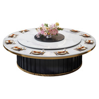 Ensemble de table à manger pliable moderne Wabi-Sabi avec chaises, plateau en pierre frittée, option Lazy Susan, mobilier pour la maison, appartement, hôtel, école