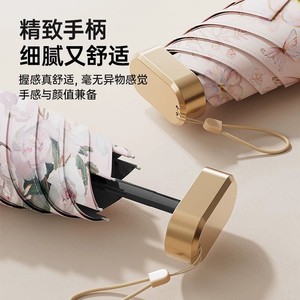 Parapluie de soleil compact et portable, 225g, léger, avec armature en fibre, ouverture manuelle, pour voyage, mini parapluie de poche pour femme - Product Image 2