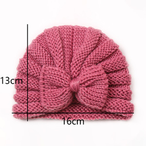Gorros tejidos para niña, diadema de oso, <span class=keywords><strong>turbante</strong></span> infantil, accesorios para la cabeza de recién nacido, gorro de invierno, gorros cálidos, gorros para madre e hijo con lazo - Product Image 2