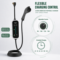 Chargeur EV portable de type 2 3,5 kW 16A certifié CE Mode 2 IEC 61851 Prise Schuko Station de charge murale à domicile Norme européenne 5 mètres