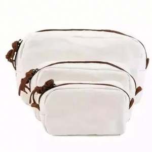 Baoren Biodégradable Portable 3 Pcs Set Blanc Lavable Kraft Papier Toilette Sac Cosmétique Pochettes Maquillage Organisateur Sacs Blanc - Product Image 2