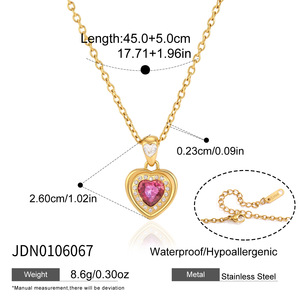 Collana con Pendente Halo in Pietra Colorata con Cornice Dorata, Design a Goccia, Ovale, Cuscino e <span class=keywords><strong>Cuore</strong></span>, Gioielli Minimalisti per Regali da Donna - Product Image 5