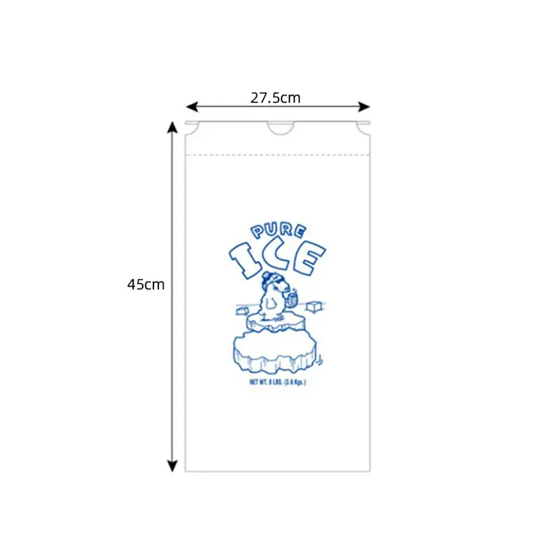 졸라매는 끈이있는 맞춤형 인쇄 투명 8 Lb 플라스틱 아이스 백