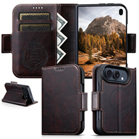 Étui de téléphone SUTENI pour iPhone Duo avec recharge sans fil, porte-cartes, boucle magnétique, support, rabat, portefeuille, cuir synthétique de luxe